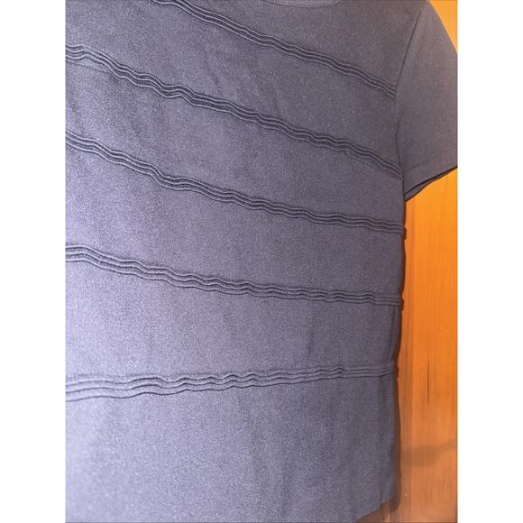 J. Crew Womens Black Round Neck Blouse Top Size Small Fabric Pleating Texture - Picture 7 of 7